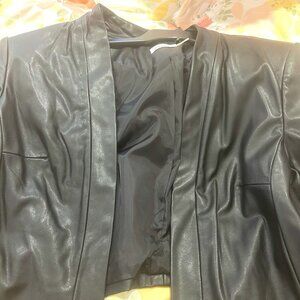 Calvin Klein Leather Bolero Jacket